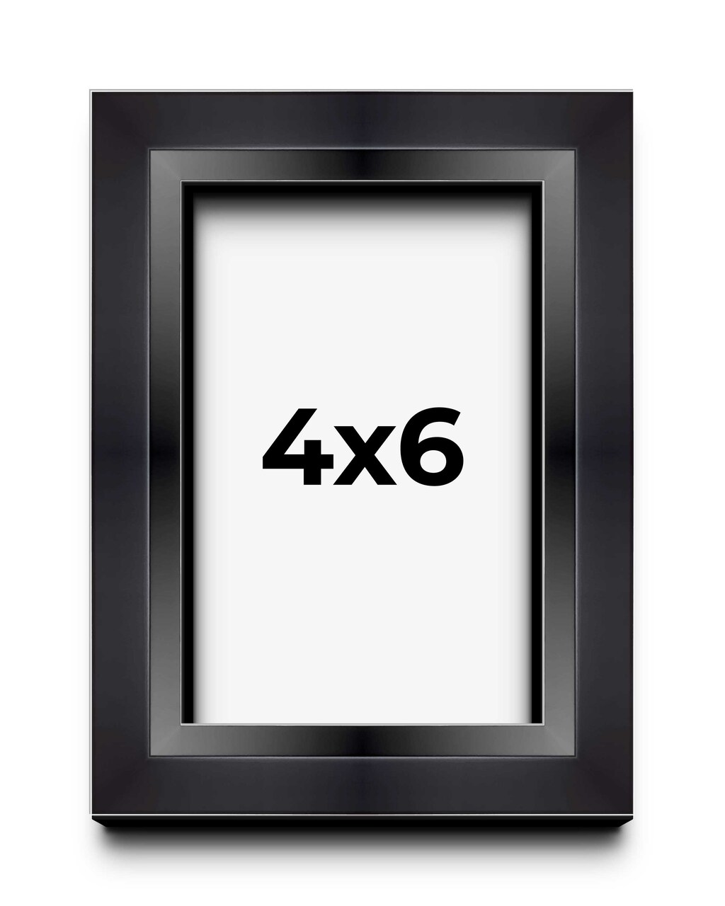 4x6 Modern Shadow Box 1.5" Depth Black Picture Frame - UV Acrylic, Backing, Hanging Hardware